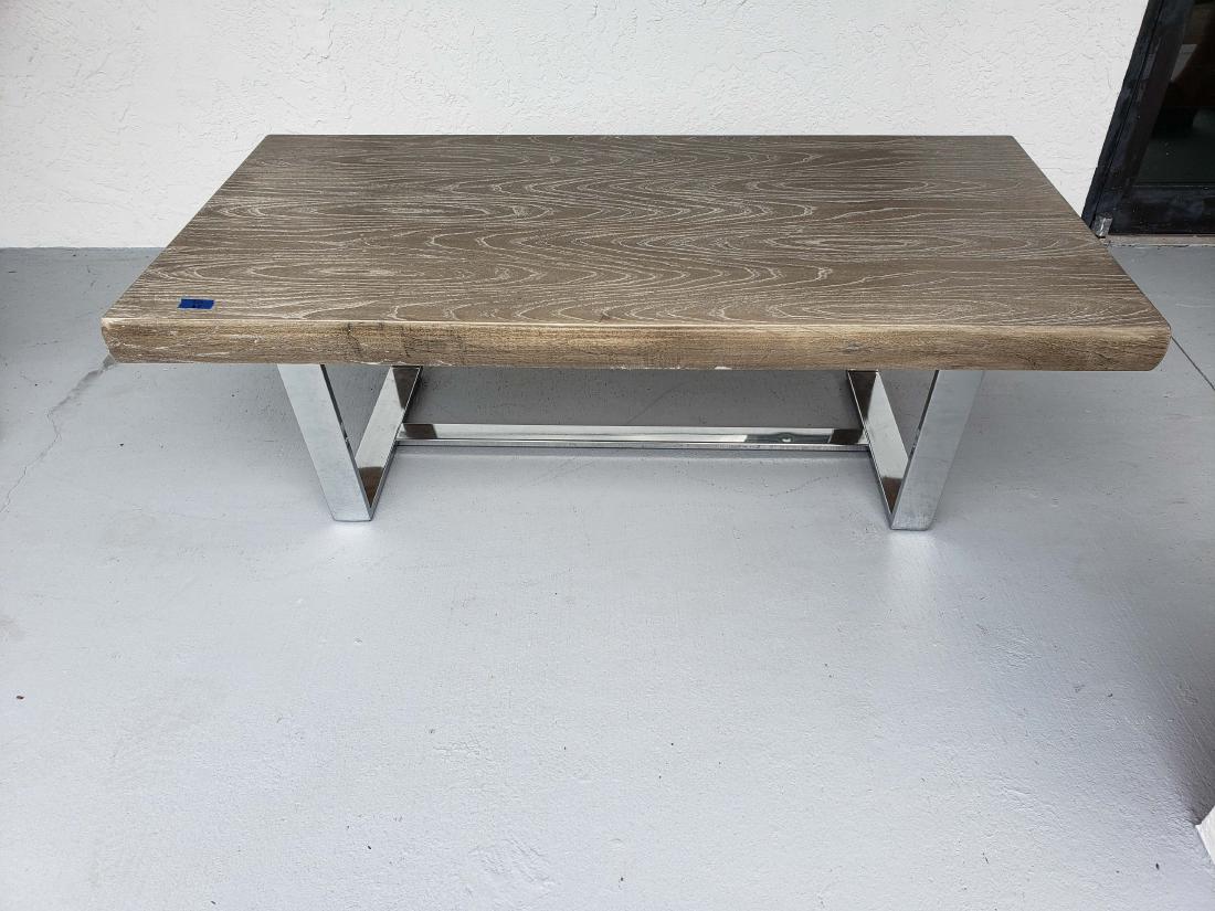 CONTEMPORARY COFFEE TABLE, CHROME LEGS (1 of 7)