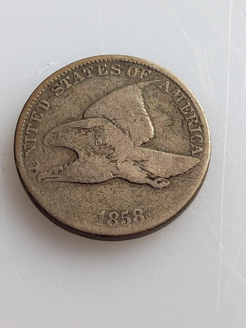 1858 8/7 FLYING EAGLE PENNY (1 of 2)