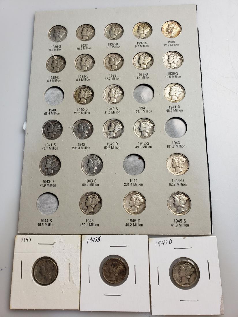 26 MERCURY DIMES, VARIOUS YEARS AND MINTS (1 of 10)