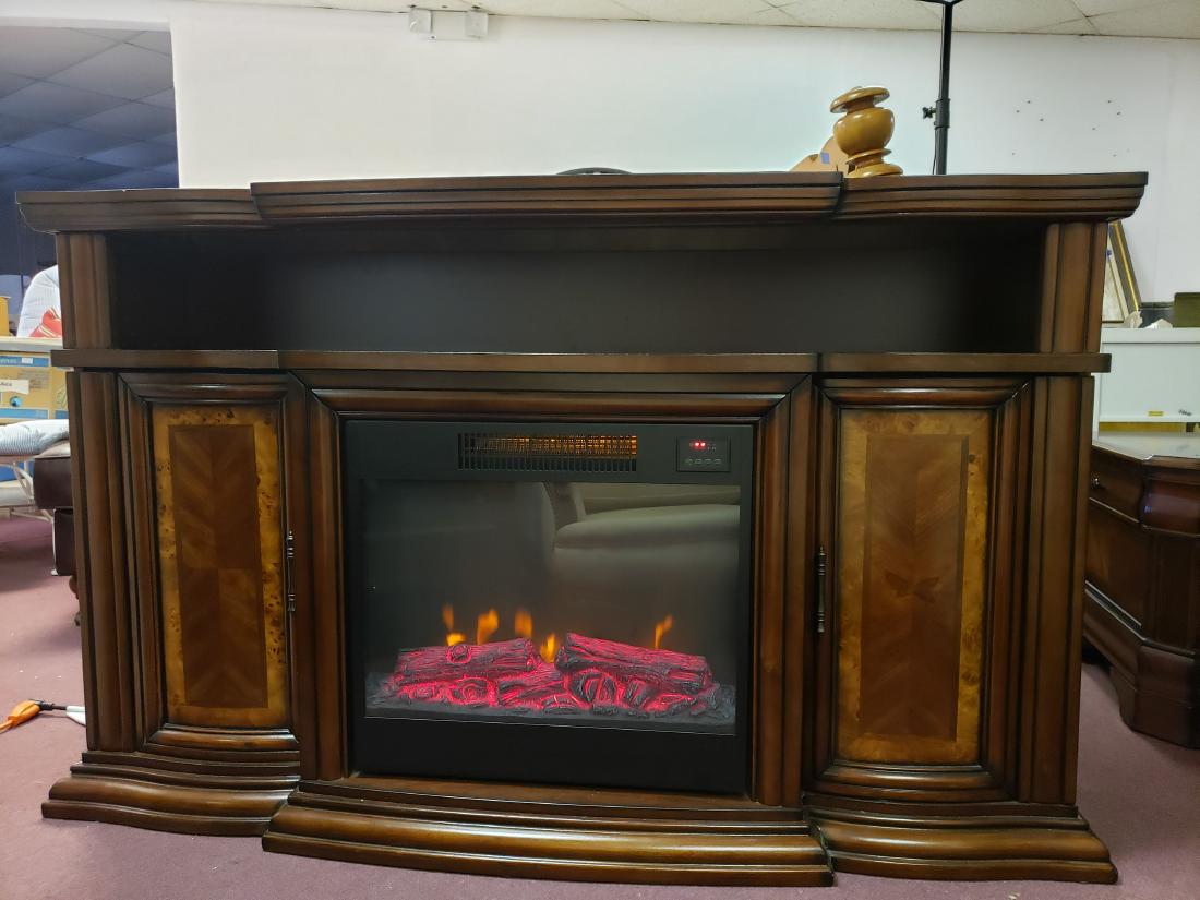 CONSOLE FIREPLACE, 60", ELECTRIC LOGS (1 of 9)