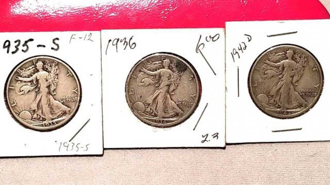 THREE (3) WALKING LIBERTY HALF DOLLARS (1 of 2)
