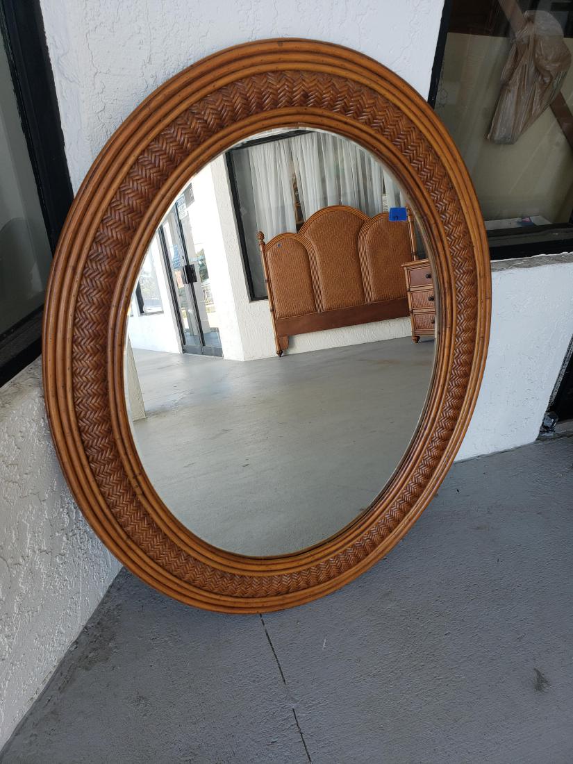 Rattan Oval Wall Mirror (1 of 5)