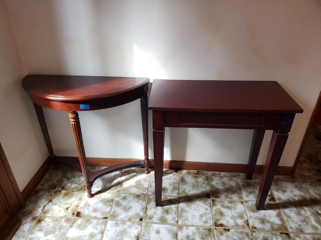 BOMBAY SIDE TABLES & ONE DEMI-LUNE, ONE RECTANGULAR (1 of 8)