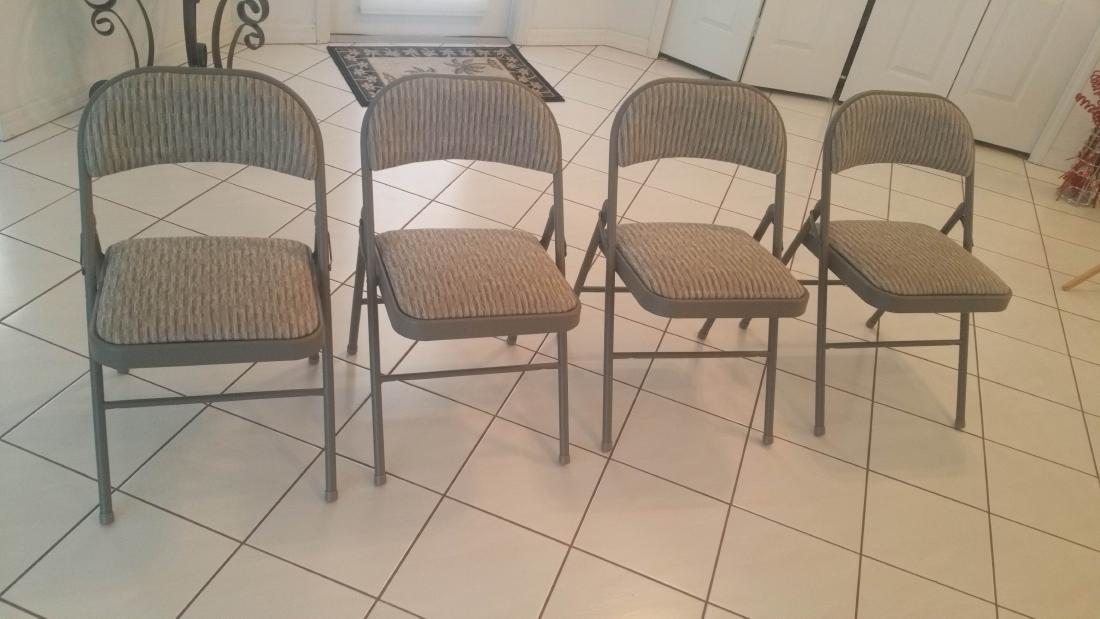 Four Sudden Comfort Metal Padded Seat Folding Chairs May 26