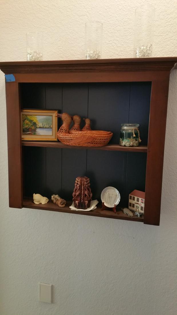 WOOD WALL CABINET WITH ACCESSORIES (1 of 4)