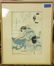 pre-1844 KUNISADA WOODBLOCK, BROCADE, FLOATING WORLD