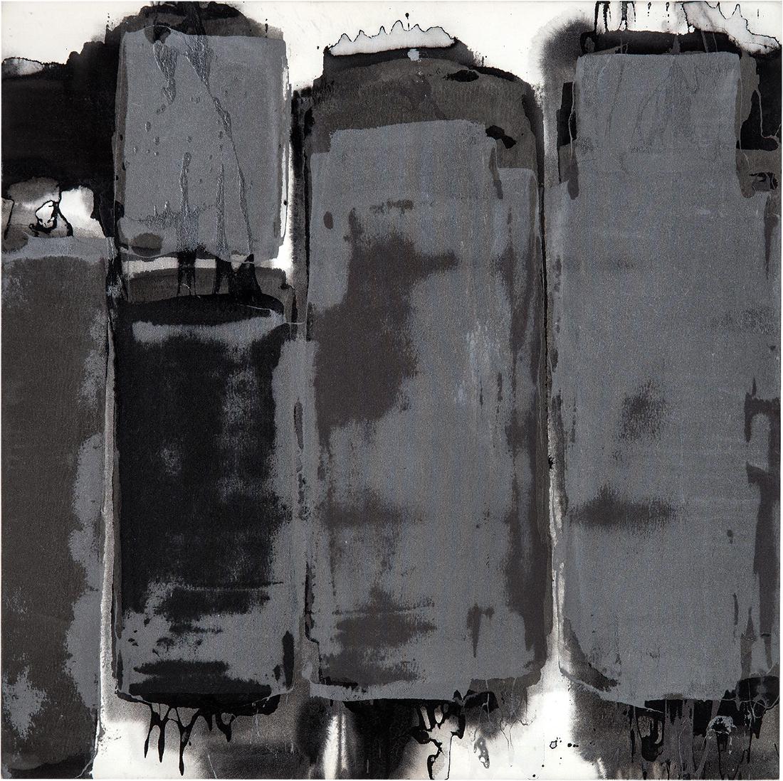 Ed Moses: A Gardner: Ed MosesA Gardner 2001 Acrylic on canvas Canvas: 43.25" x 43.25" Alternate title is Pan #2 LAMA would like to thank the artist for his assistance in cataloguing this work Signed, titled, and dated ver