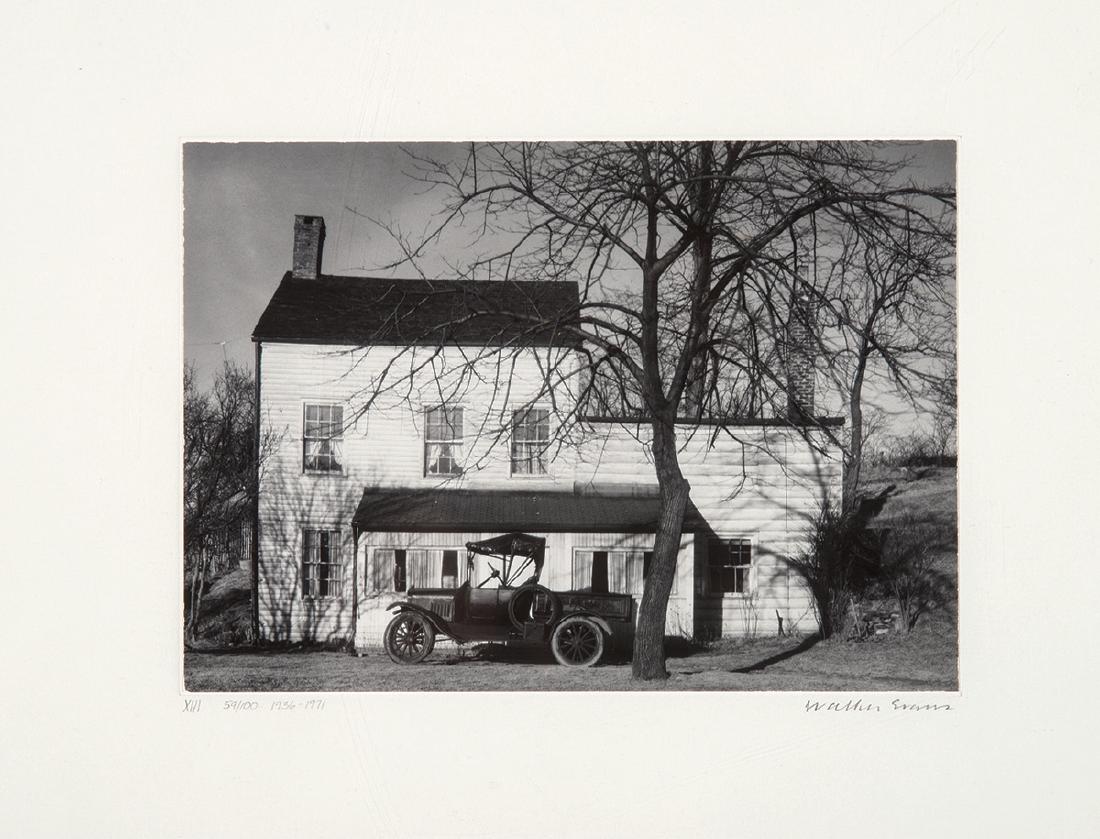 Walker Evans: Westchester, New York, Farmhouse: Walker EvansWestchester, New York, Farmhouse 1936; this example printed 1971 #59 of 100 Gelatin silver print Image/sheet: 4.75" x 6.75"; Mount (vis.): 16.5 x 14.25"; Frame: 17.75" x 15.5" Together wit