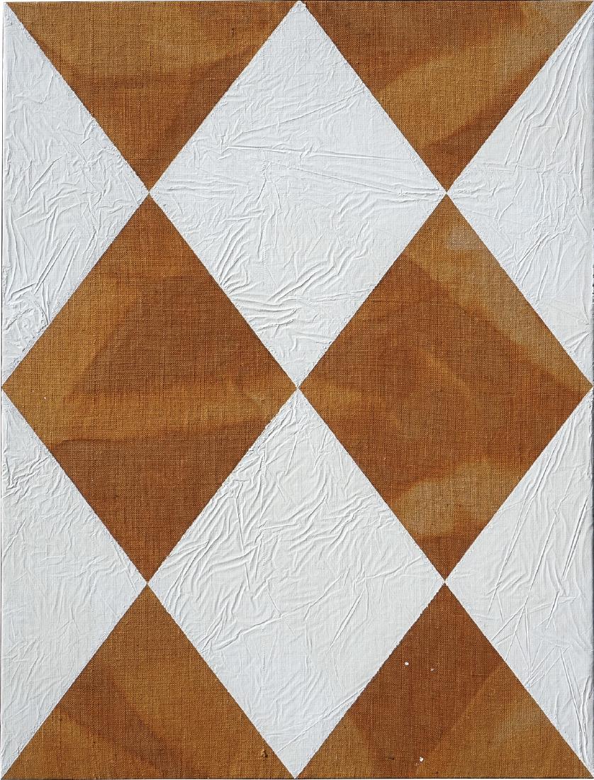 Mark Hagen: To Be Titled (Additive Painting #55): Mark HagenTo Be Titled (Additive Painting #55) 2011 Acrylic on burlap Burlap: 68" x 52"; Frame: 69.5" x 53.5" Signed and dated "Mark Hagen 8/11" in felt-tip marker on burlap overlap verso