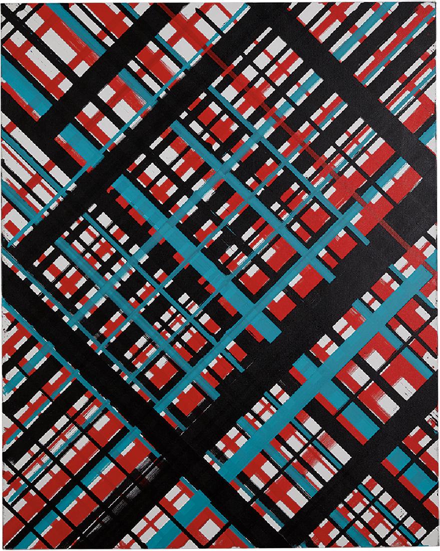 Ed Moses: Grid #7: Ed Moses Grid #7 2015 LAMA would like to thank the Ed Moses Studio for their assistance in cataloguing this work Acrylic on canvas Signed, titled, and dated verso Canvas: 60" x 48" Provenance: Private