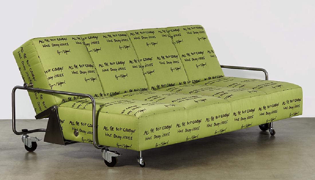 Bjarne Melgaard: Frederick Kiesler Bed Couch: Bjarne Melgaard Frederick Kiesler Bed Couch 2007 Tubular steel and fabric 36" x 88" x 51" (as illustrated)