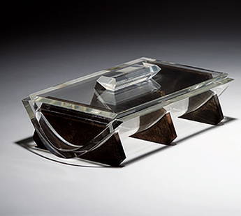 William "Billy" Haines, designer: Lidded Lucite box: William "Billy" Haines, designer Lidded Lucite box Executed 1960 Custom designed for 1015 North Beverly Drive residence Custom designed for 1015 North Beverly Drive residence 3.75" x 11.75" x 6.75"