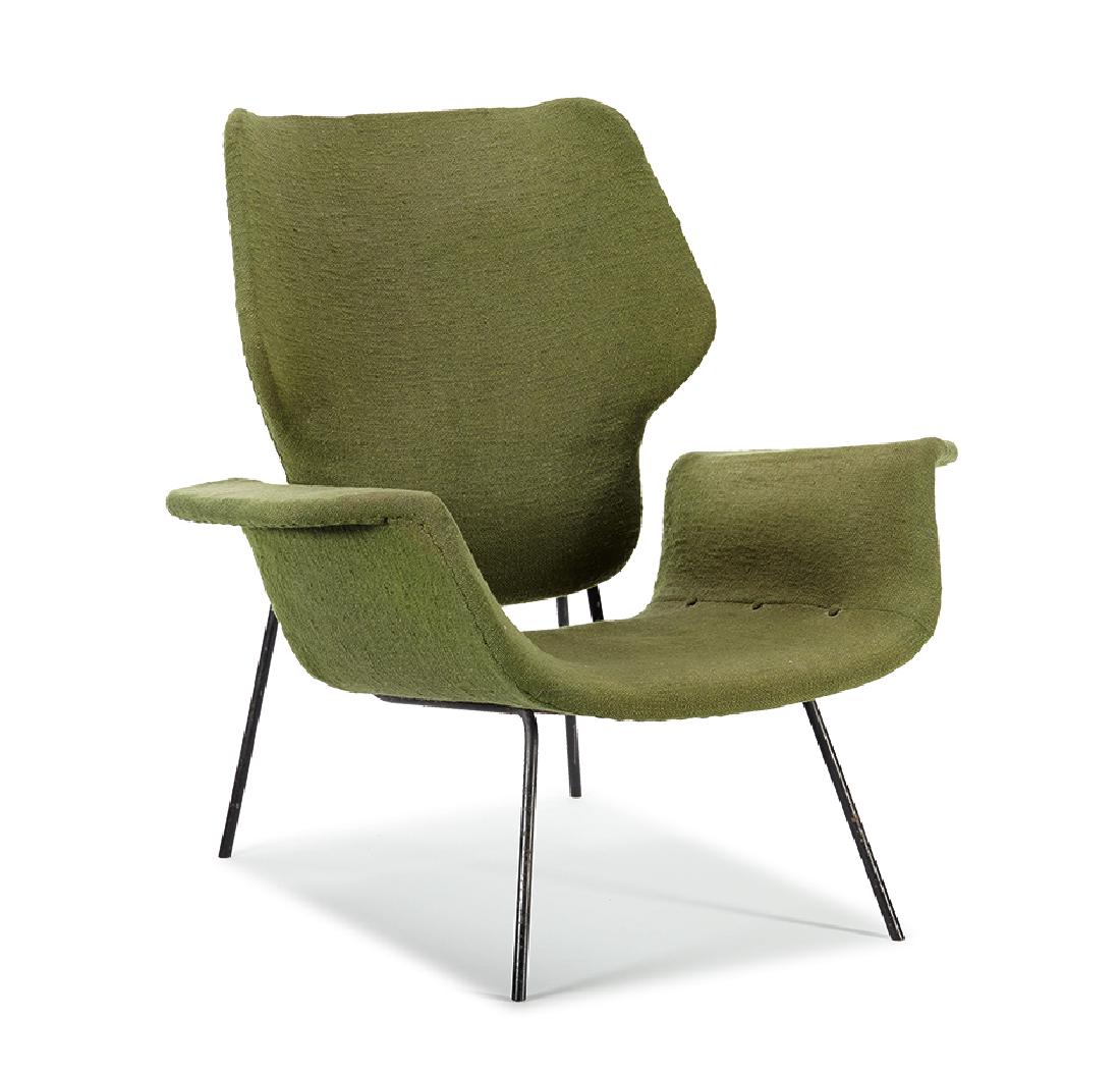 Alvin Lustig: Lounge chair: Alvin Lustig Lounge chair Designed c. 1948 Paramount Furniture Company Paramount Furniture Company 37.5" x 37.5" x 32.5" Provenance: Private Collection, California; Museum of California Design, Califo