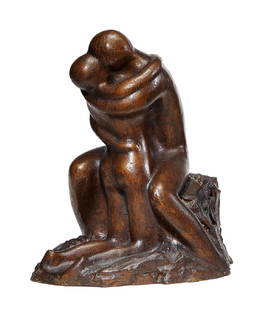 Carol Miller: The Embrace: Carol Miller The Embrace 1965 Patinated bronze Signed and dated 14" x 7" x 10"