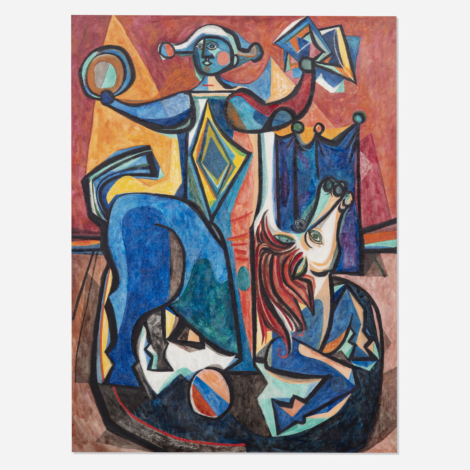 Byron Browne, Encore: Byron Browne Encore 1946oil on canvas 48 h × 36 w in (122 × 91 cm) Signed to lower left 'Byron Browne'. Signed, titled and dated to verso 'Byron Browne 1946 Encore! N.Y.C.'. Sold w