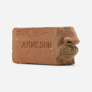 Robert Arneson, Nose Brick: Robert Arneson Nose Brick 1978earthenware 4.25 h × 10 w × 2.75 d in (11 × 25 × 7 cm) Stamped signature and date 'Arneson 1978'. Provenance: Hans