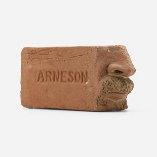 Robert Arneson, Nose Brick: Robert Arneson Nose Brick 1978 earthenware 4.25 h × 10 w × 2.75 d in (11 × 25 × 7 cm) Stamped signature and date 'Arneson 1978'. Provenance: Hansen Fuller Goldeen Gallery,