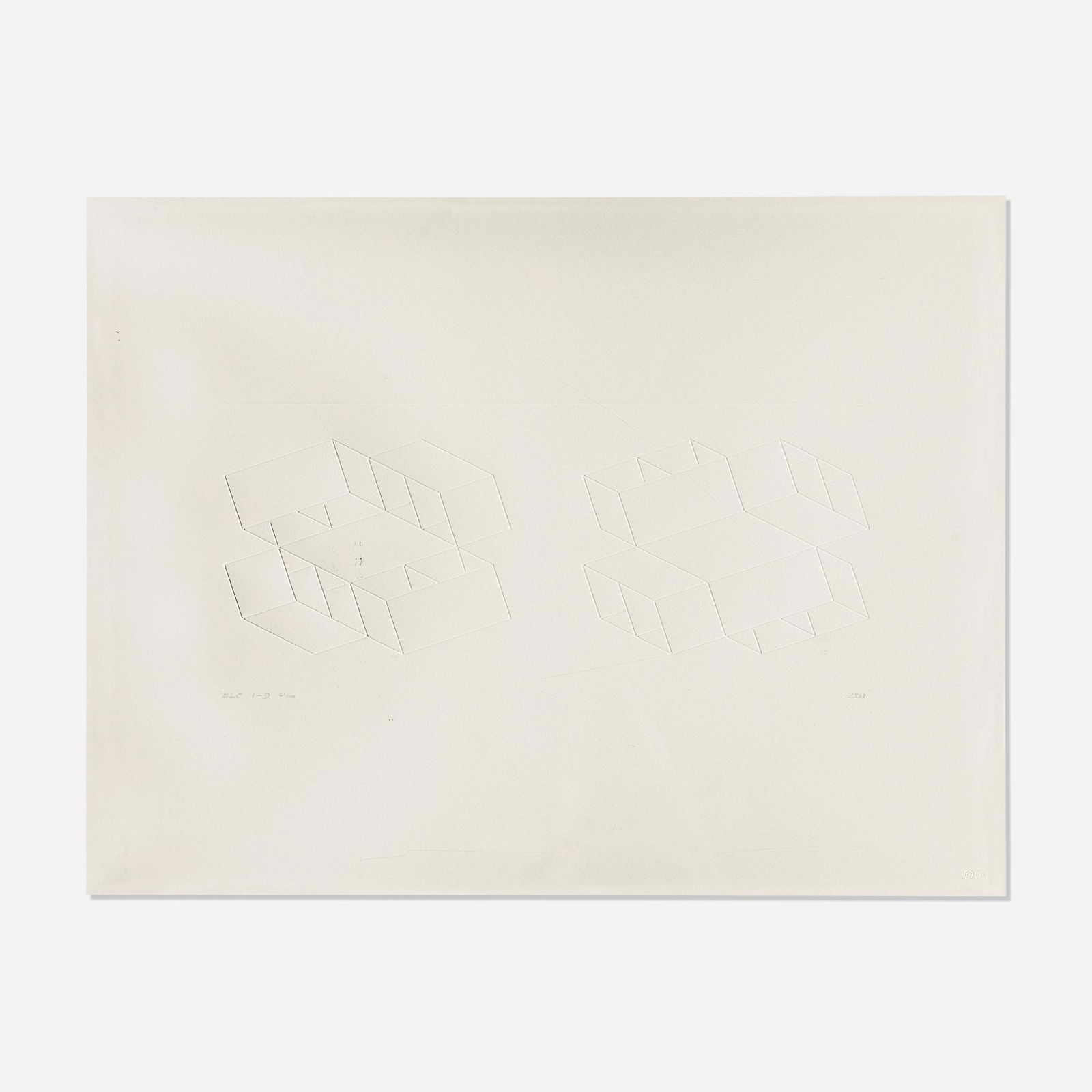 Josef Albers, Embossed Linear Construction 1-D (1 of 3)