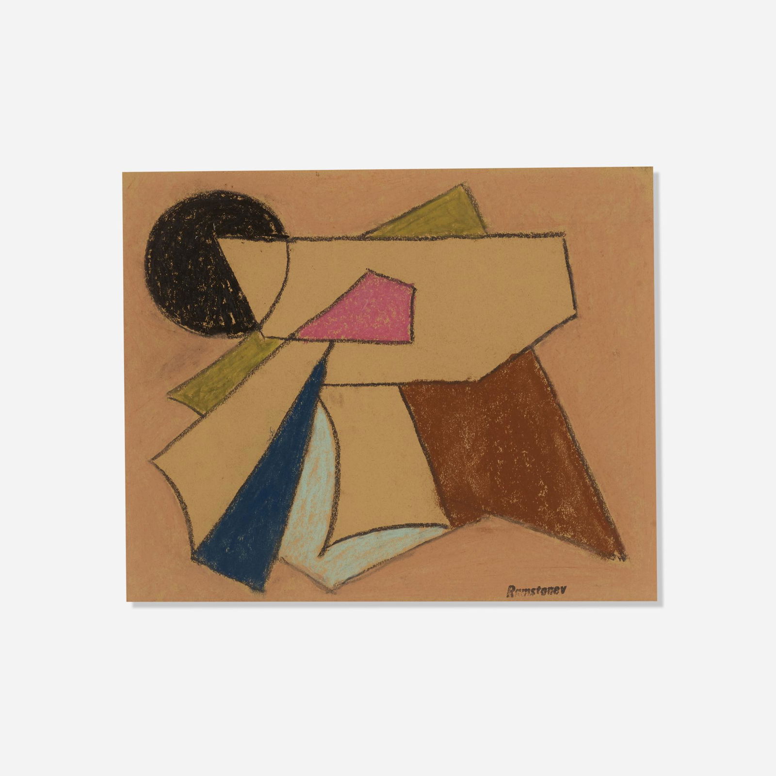 Ramstonev Cooperative, Composition: Ramstonev Cooperative (Charles Ramsey, Louis Stone, Charles Evans) Composition c. 1937-39pastel on paper sight: 8 h × 11 w in (20 × 28 cm) This pioneering group of New Hope, PA mod