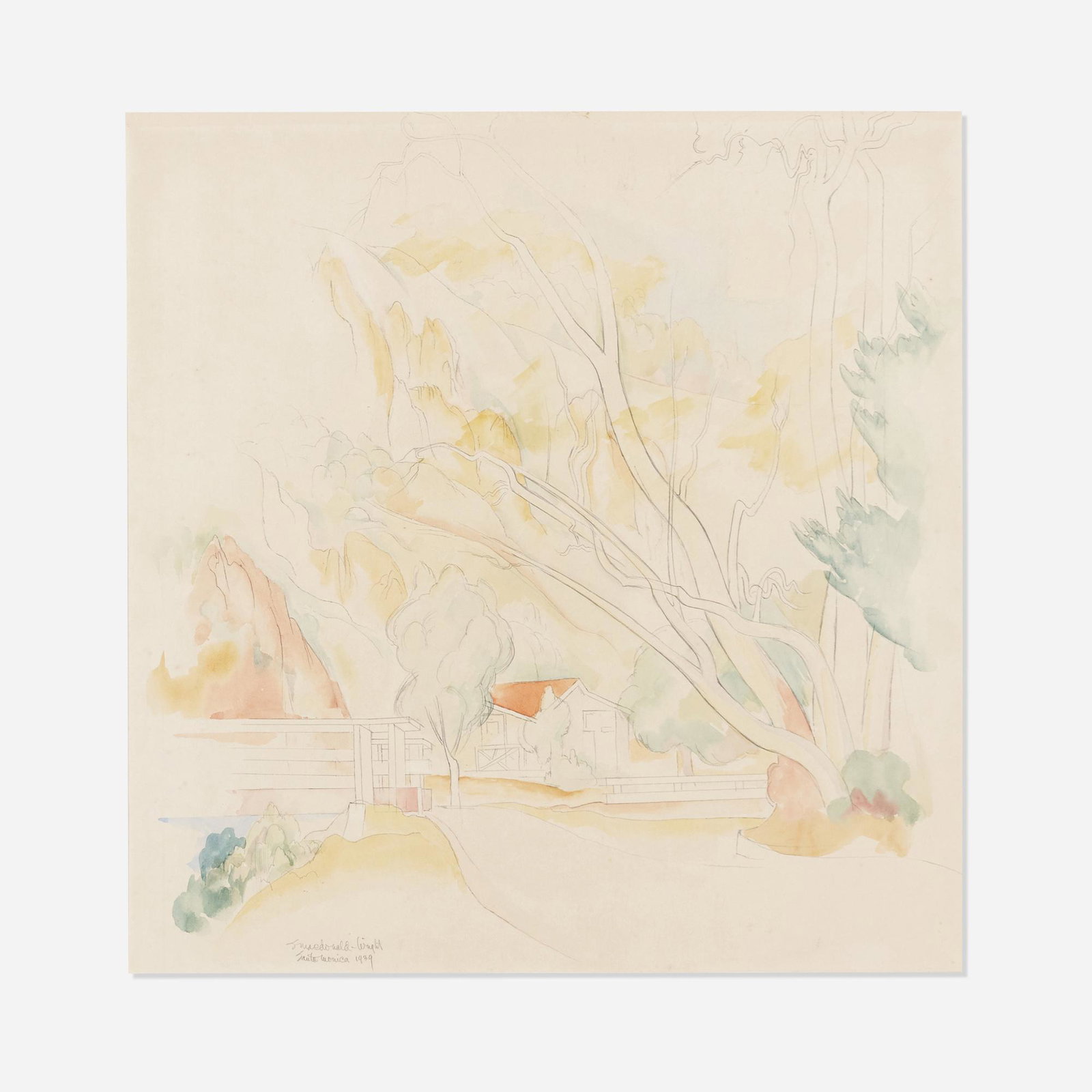 Stanton MacDonald-Wright, Santa Monica: Stanton MacDonald-Wright Santa Monica 1939watercolor and graphite on paper 19.25 h × 19 w in (49 × 48 cm) Signed, titled and dated to lower left 'S MacDonald-Wright Santa Monica 19
