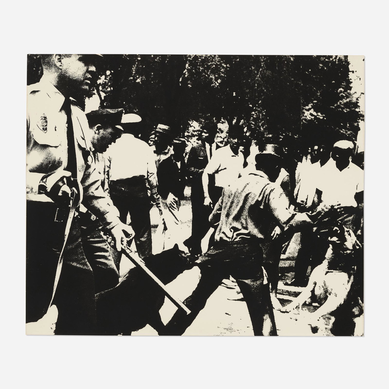 Andy Warhol, Birmingham Race Riot from the ...: Andy Warhol Birmingham Race Riot from the X + X (Ten Works by Ten Painters) portfolio 1964 screenprint in colors on wove paper 20 h Ã— 24 w in (51 Ã— 61 cm) This work is from the edition of 500