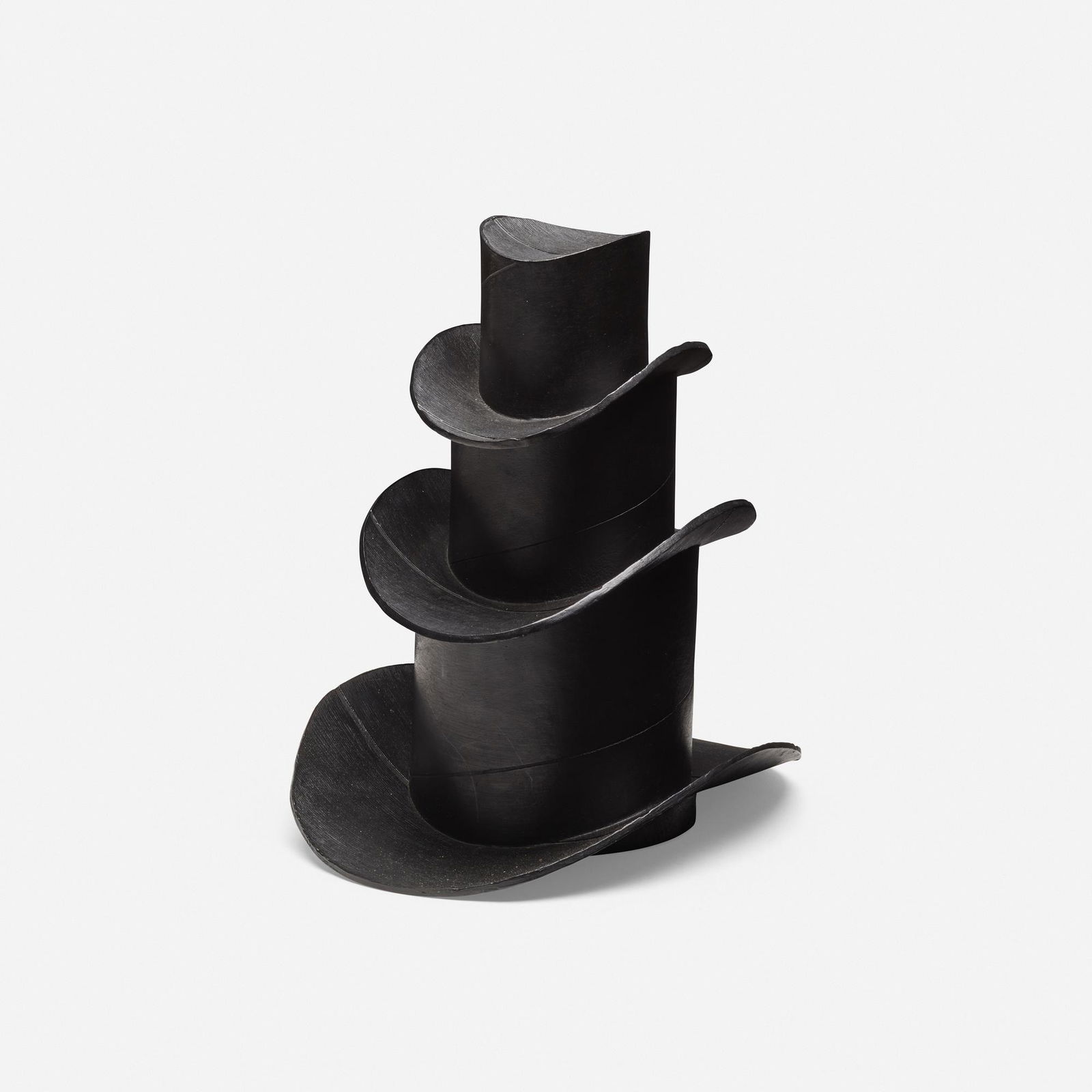 Ricky Swallow, Staggered Hats (Soot): Ricky Swallow Staggered Hats (Soot) 2011patinated bronze 11 h × 8 w × 11 d in (28 × 20 × 28 cm) Impressed signature, date and number to underside 'RS 2011 AP'. This wor