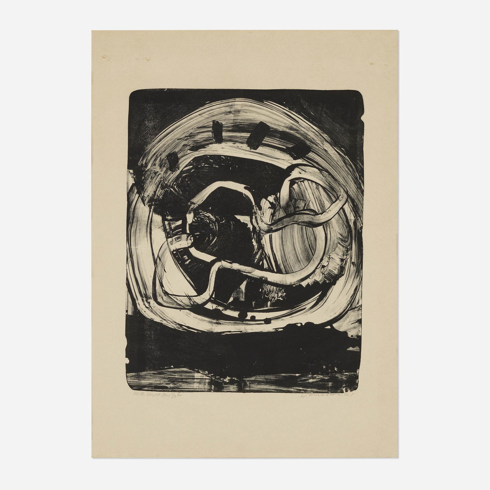 Peter Voulkos, White Day at Four Dot: Peter Voulkos White Day at Four Dot 1961lithograph image: 17.875 h × 14 w in (45 × 36 cm) sheet: 25.5 h × 18.5 w in (65 × 47 cm) Signed, titled and dated to lower ed