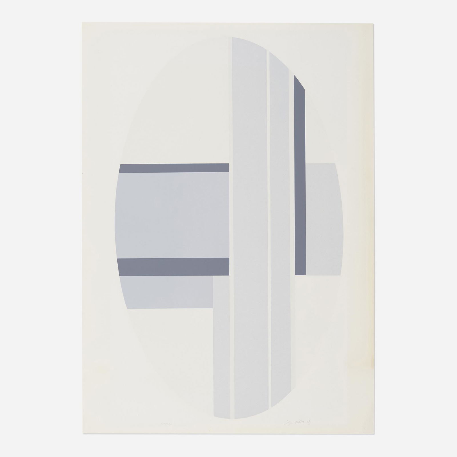 Ilya Bolotowsky, Oval, Grey and White (1 of 3)