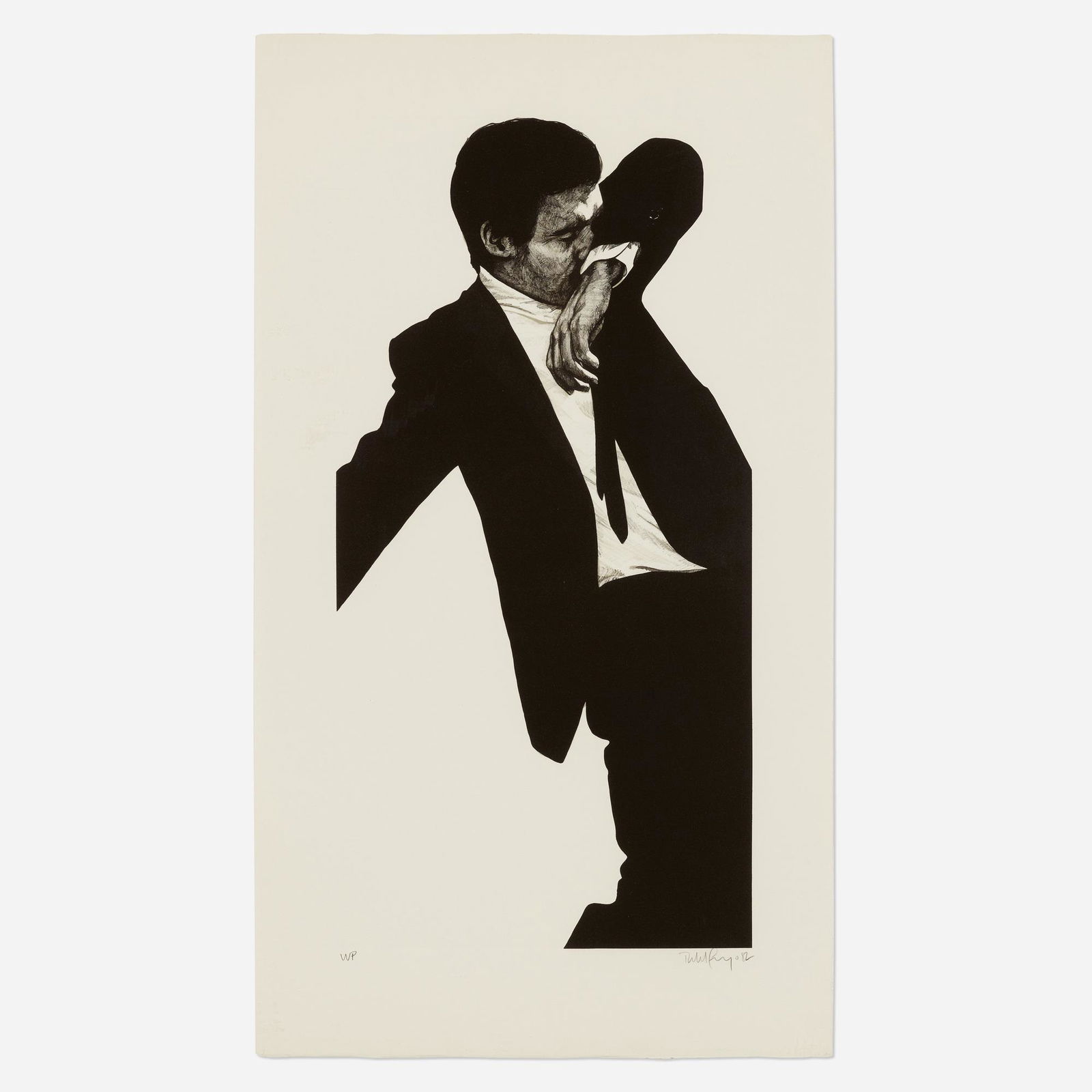 Robert Longo, Mark ...: Robert Longo Mark (from the Men in Cities series) 1982lithograph with embossing on Arches image: 30 h Ã— 15 w in (76 Ã— 38 cm) sheet: 37 h Ã— 21 w in (94 Ã— 53 cm) Signed, dated and number