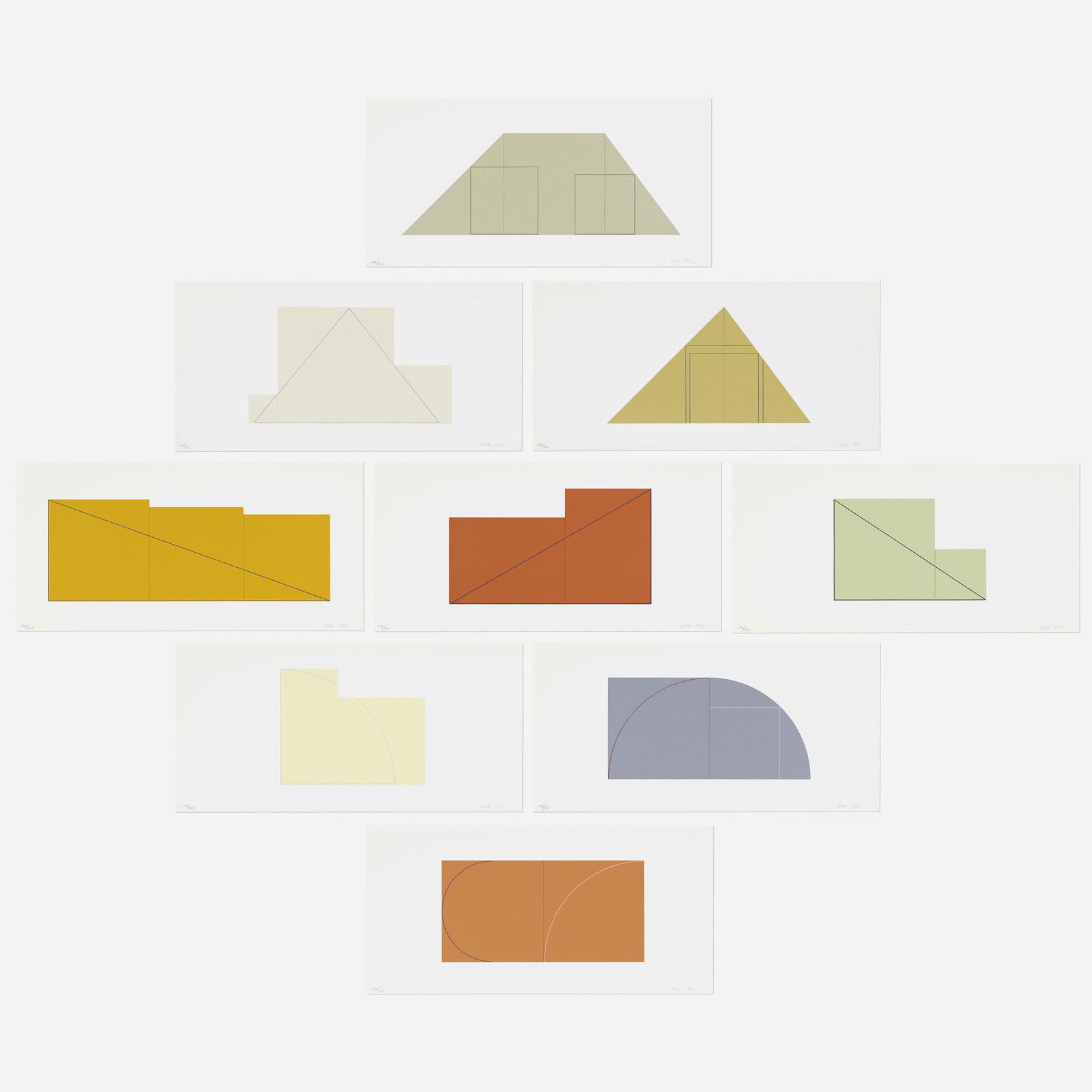 Robert Mangold, A Book of Silk Screen ...: Robert Mangold A Book of Silk Screen Printsï¿½ Multiple Panel Paintings 1992screenprint in colors 11.75 h Ã— 24 w in (30 Ã— 61 cm) Signed, dated and numbered to lower edge of each work '296/3