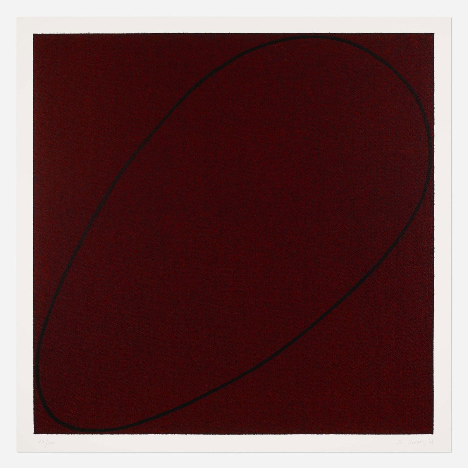 Robert Mangold, Untitled ...: Robert Mangold Untitled (from the 4 x 4 x 4 portfolio) 1990screenprint in colors 47.75 h Ã— 47.75 w in (121 Ã— 121 cm) Signed and numbered to lower edge '47/100 R. Mangold'. This work is numbe