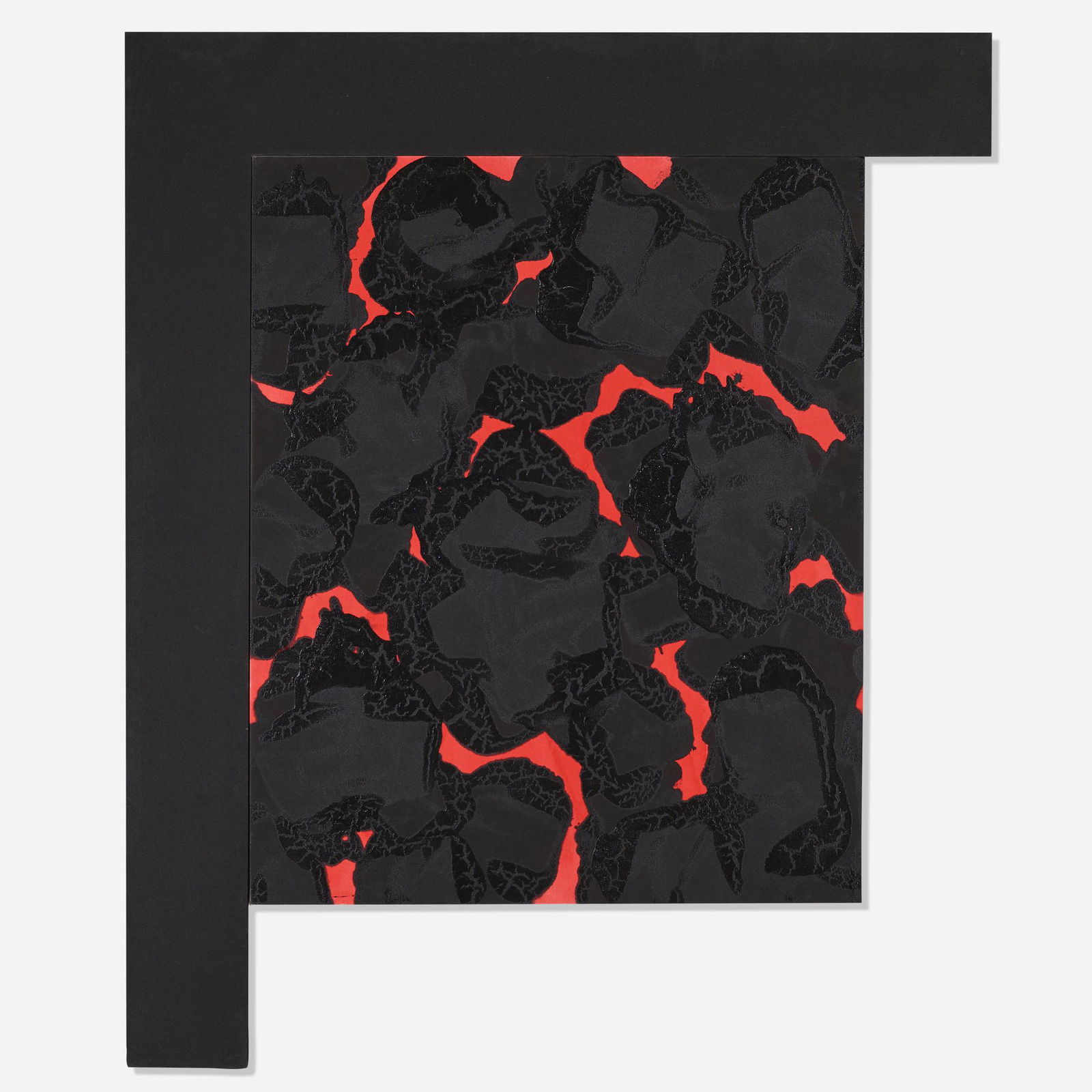 Ed Moses, Roja-Negra: Ed Moses Roja-Negra 2002acrylic on canvas 72 h × 60 w in (183 × 152 cm) Signed, titled, dated and inscribed to verso 'Y Branco #8 02 Roja-Negra'. LAMA would like to thank the Ed Mo