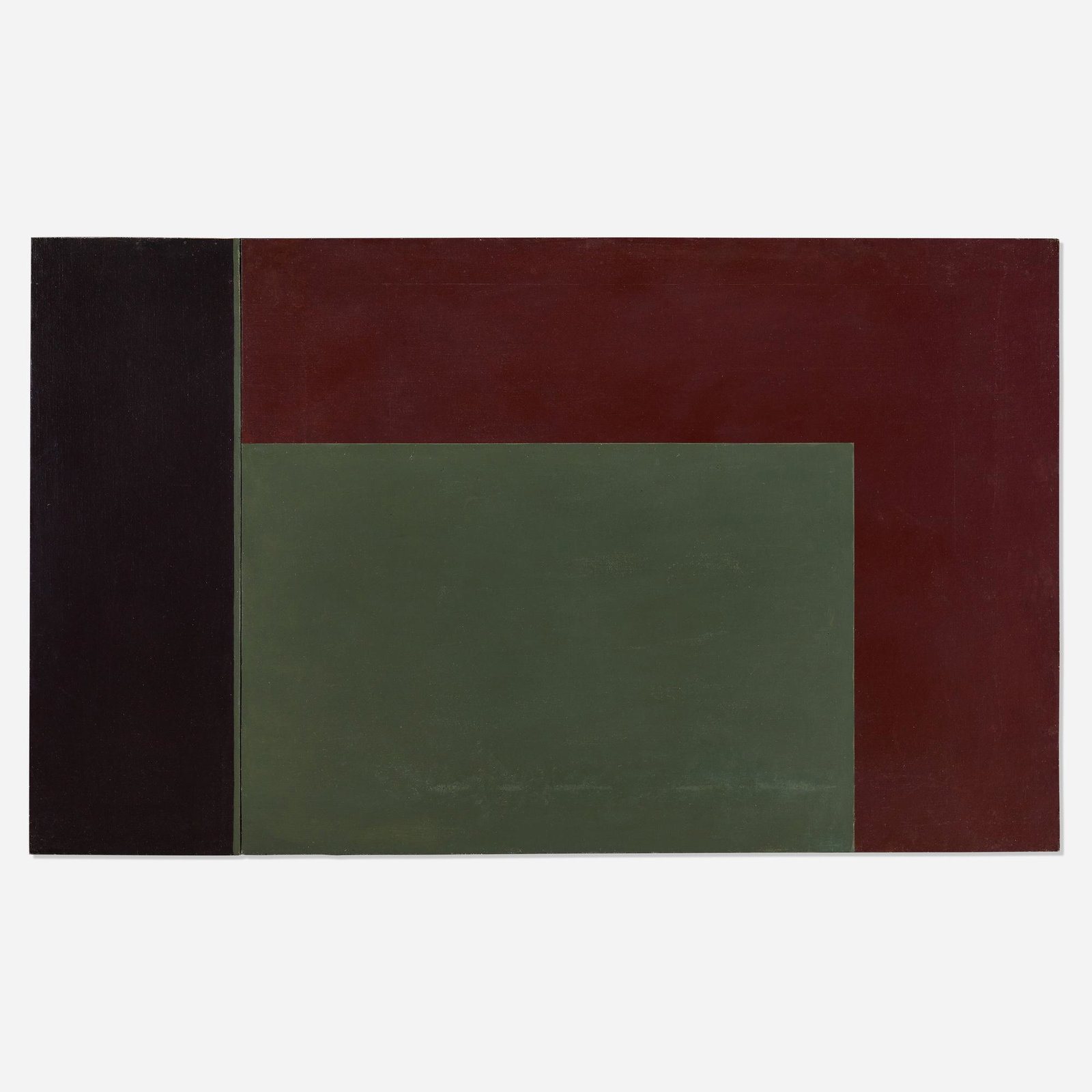 David Simpson, Eccentric Plane - Vestiges: David Simpson Eccentric Plane - Vestiges 1984acrylic on board laid to panel 33.5 h × 56 w in (85 × 142 cm) Signed, titled and dated to verso 'Eccentric Plane - Vestiges David Simps