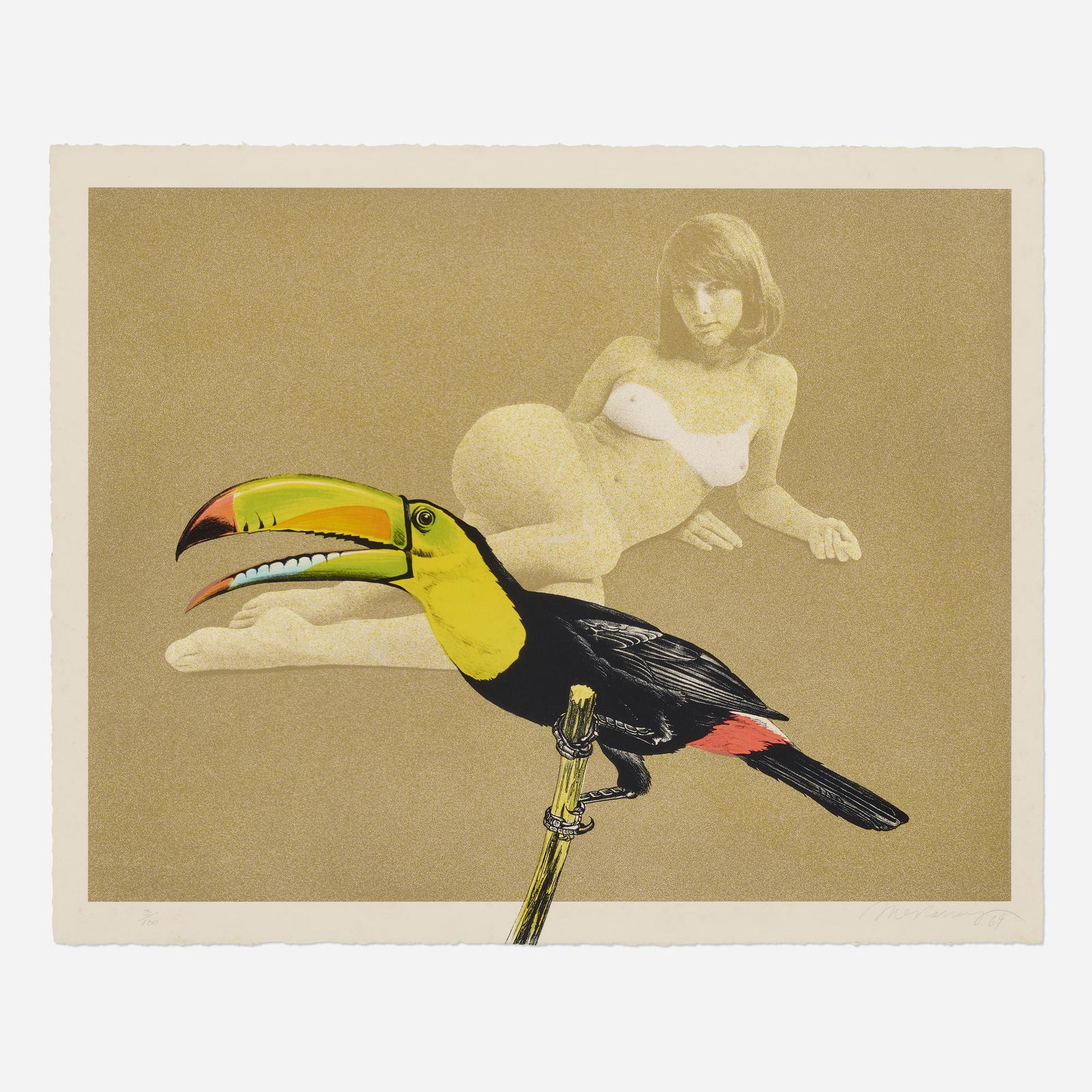 Mel Ramos, Toucan Better Than One ...: Mel Ramos Toucan Better Than One (from Leta and the Swan) 1969photolithograph, lithograph in colors on wove paper image: 21 h × 26 w in (53 × 66 cm) sheet: 22.5 h × 28 w in (57 &
