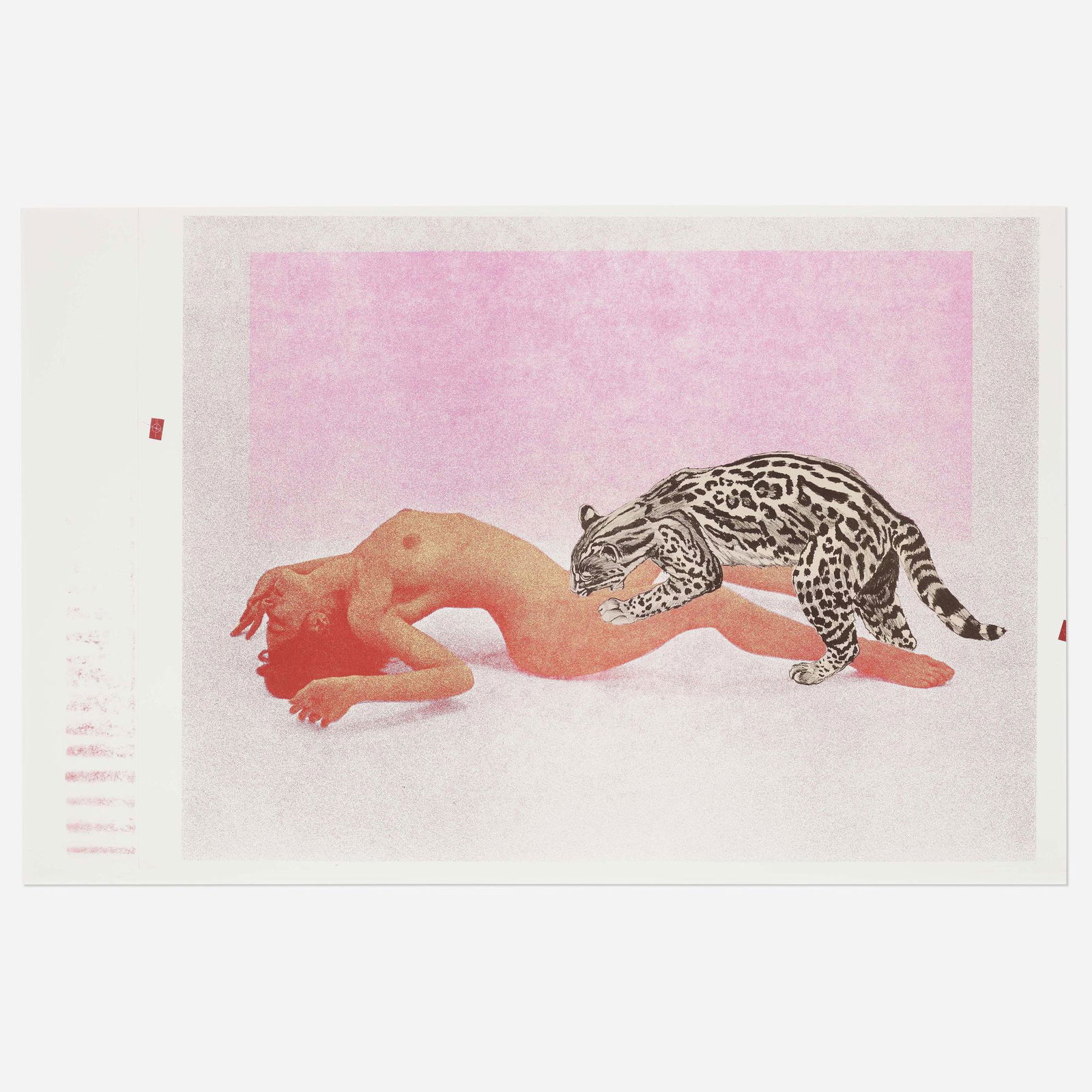 Mel Ramos, Ocelot: Mel Ramos Ocelot 1969lithograph in colors sight: 25.625 h × 39.5 w in (65 × 100 cm) sheet: 26 h × 40 w in (66 × 102 cm) This work is a proof apart from the edition o