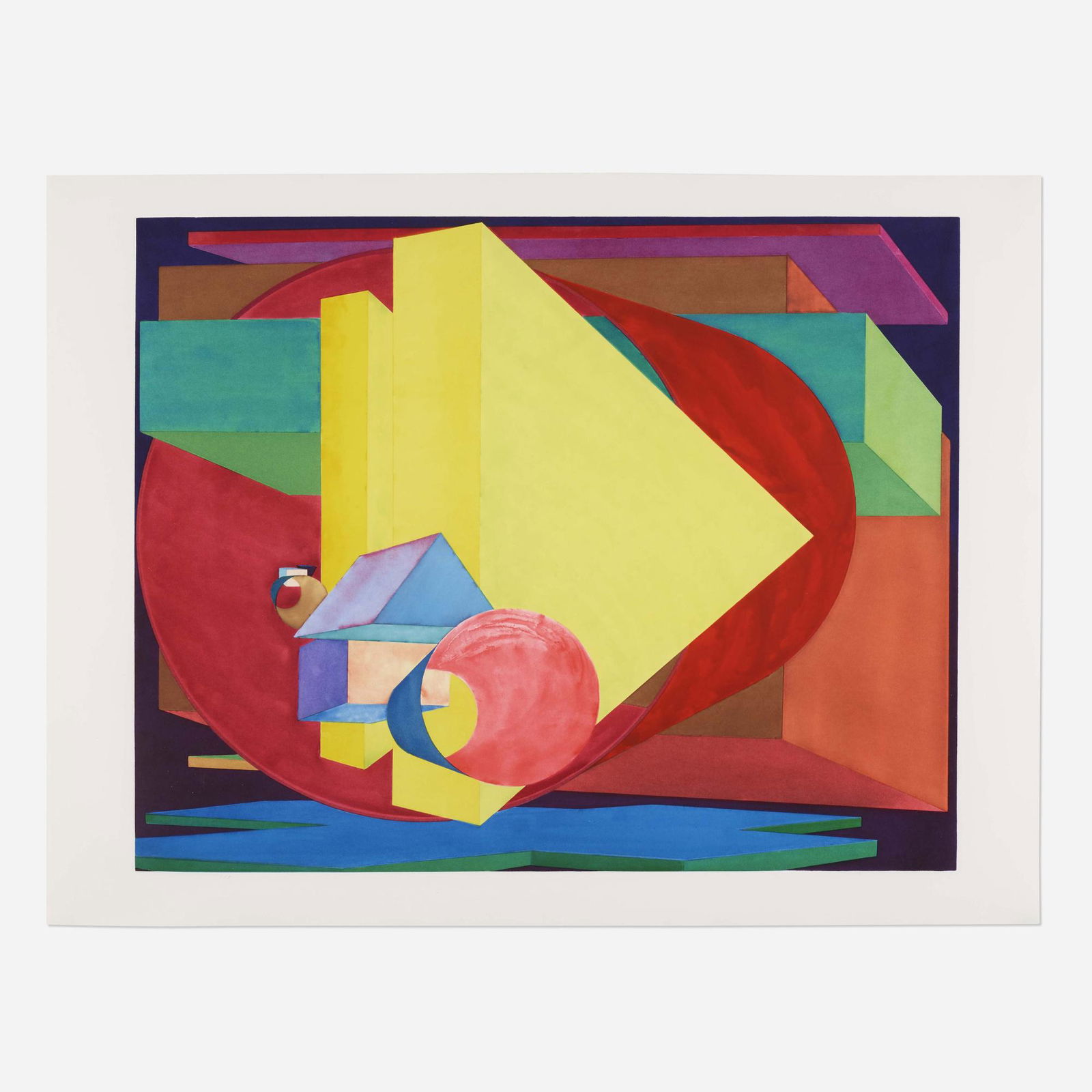 Al Held, Putu: Al Held Putu 1988-89aquatint in colors image: 35.5 h × 44.5 w in (90 × 113 cm) sheet: 40.75 h × 53.75 w in (104 × 137 cm) Signed, dated and numbered to verso 'Al Hel