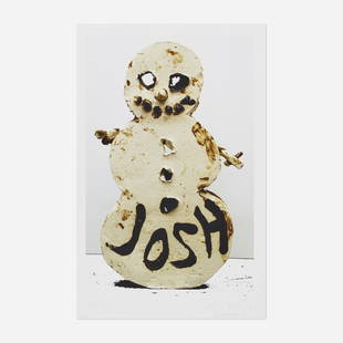 Josh Smith, Snowman: Josh Smith Snowman 2013 archival pigment print image: 15 h × 9.75 w in (38 × 25 cm) sheet: 17 h × 11 w in (43 × 28 cm) Signed, titled and dated to lower margin '2013 Jan