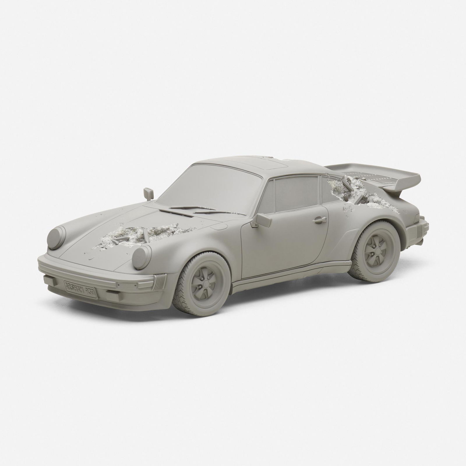 Daniel Arsham, Eroded 911 Turbo Porsche (Gray): Daniel Arsham Eroded 911 Turbo Porsche (Gray) 2020selenite, quartz specimens 3.5 h × 5.25 w × 11.75 d in (9 × 13 × 30 cm) Impressed signature and title to underside 'Da
