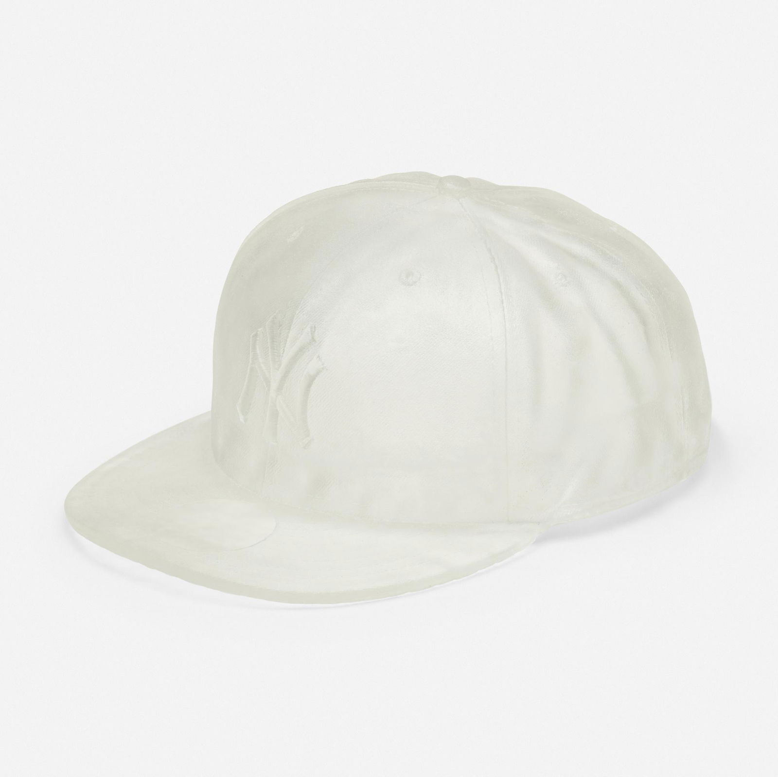 Daniel Arsham, Crystal Relic 001 (Yankee Hat): Daniel Arsham Crystal Relic 001 (Yankee Hat) 2019cast resin 4.875 h × 8 w × 11.5 d in (12 × 20 × 29 cm) Numbered on decal label to box 'An Official Arsham Studio Device