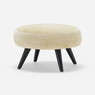 William (Billy) Haines, Swivel stool from ...: William (Billy) Haines Swivel stool from the Roedling Residence, Beverly Hills USA, c. 1959upholstery, ebonized wood 12.5 h × 20 dia in (32 × 51 cm) Provenance: Rita Roedlin