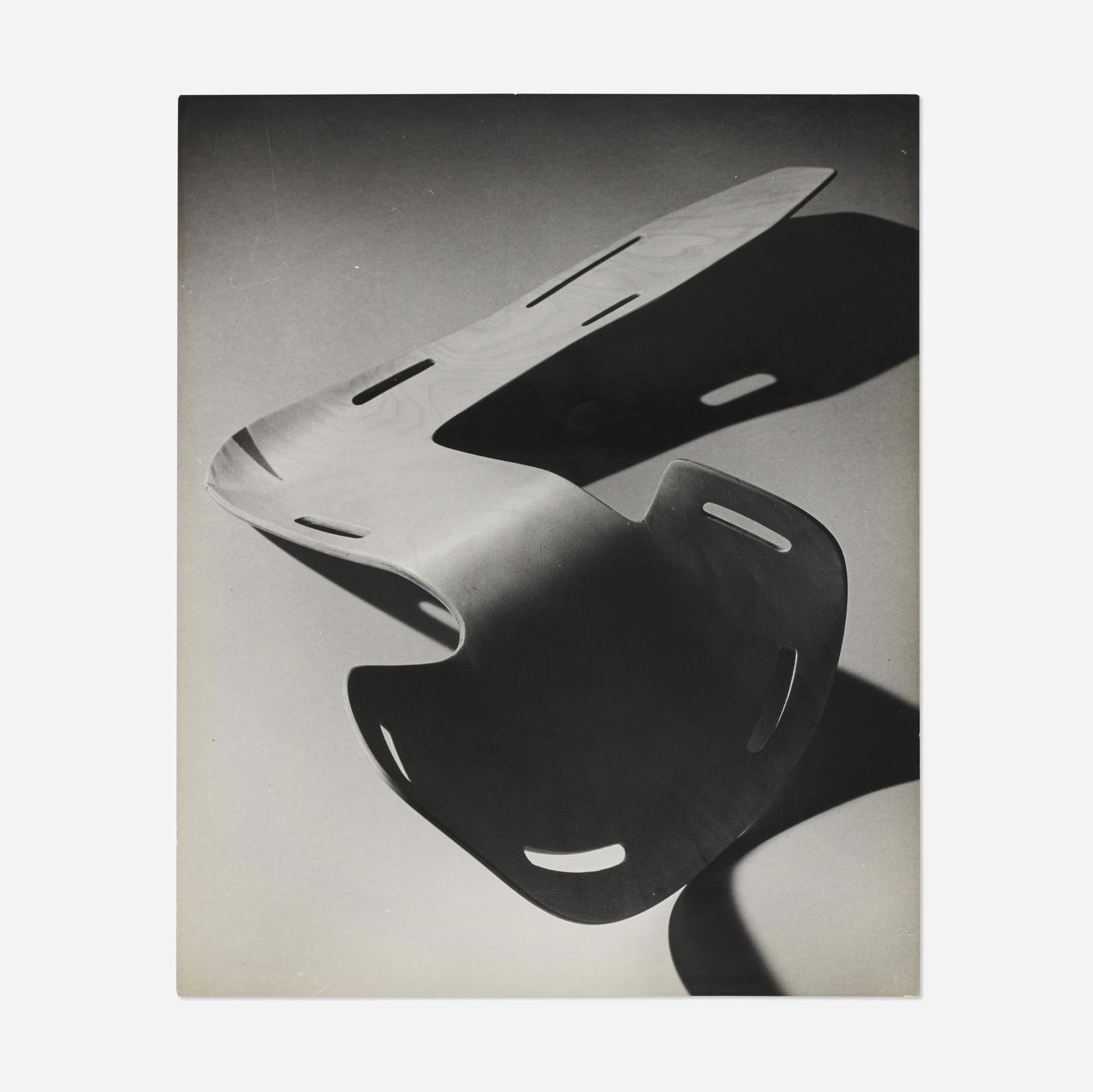 Herbert Matter, Experimental Molded Plywood Forms: Herbert Matter Experimental Molded Plywood Forms 1946silver gelatin print 10 h × 8 w in (25 × 20 cm) Numbered to verso 'E312'. Provenance: Charles and Ray E