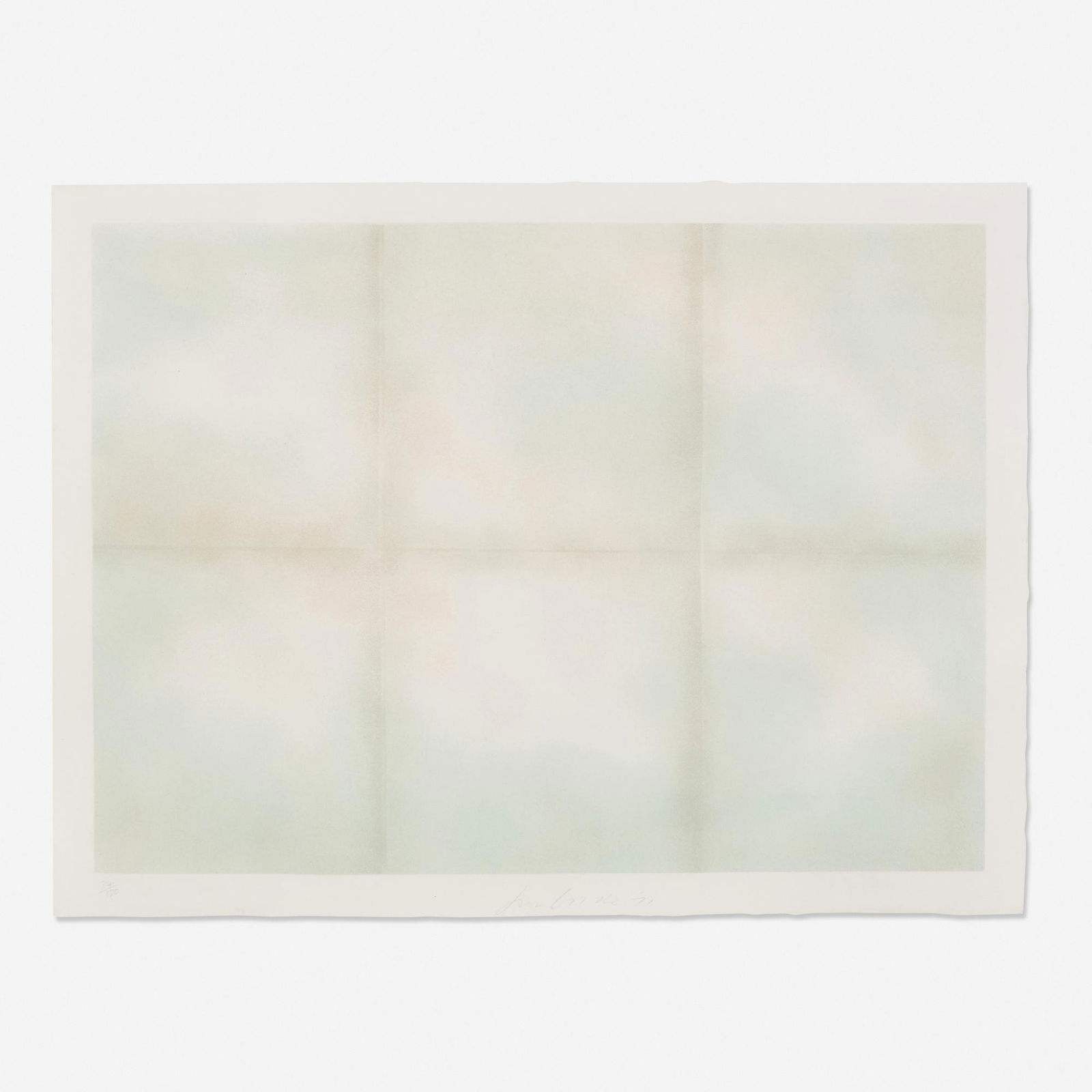 Joe Goode, Blue Folded Clouds: Joe Goode Blue Folded Clouds 1971lithograph in colors 16 h × 22 w in (41 × 56 cm) Signed, dated and numbered to lower margin '84/150 Joe Goode 71' with blindstamp. This work is num