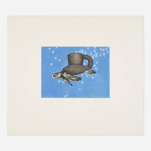 Ken Price, Sea Turtle Cup: Ken Price Sea Turtle Cup 1968lithograph in colors on Copperplate Deluxe image: 7.5 h x 10 w in (19 x 25 cm) sheet: 17.5 h x 20 w in (44 x 51 cm) Signed, titled, dated and numbered to verso