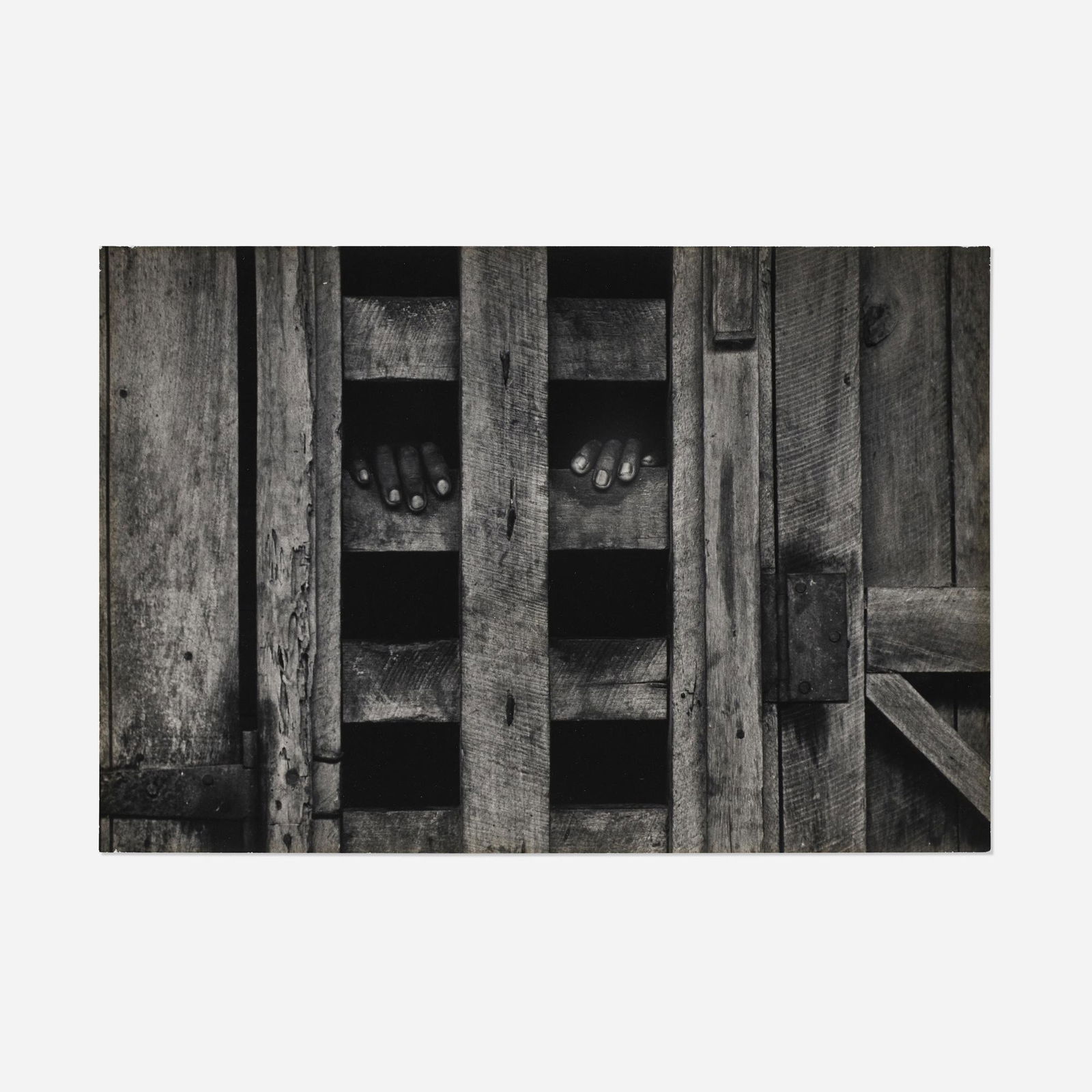 W. Eugene Smith, Stockade, Africa ...: W. Eugene Smith Stockade, Africa (from the A Man of Mercy series) 1954 / printed 1985 or earliergelatin silver print 9 h x 13.25 w in (23 x 34 cm) Inscribed to verso 'P77.1.31.13'.