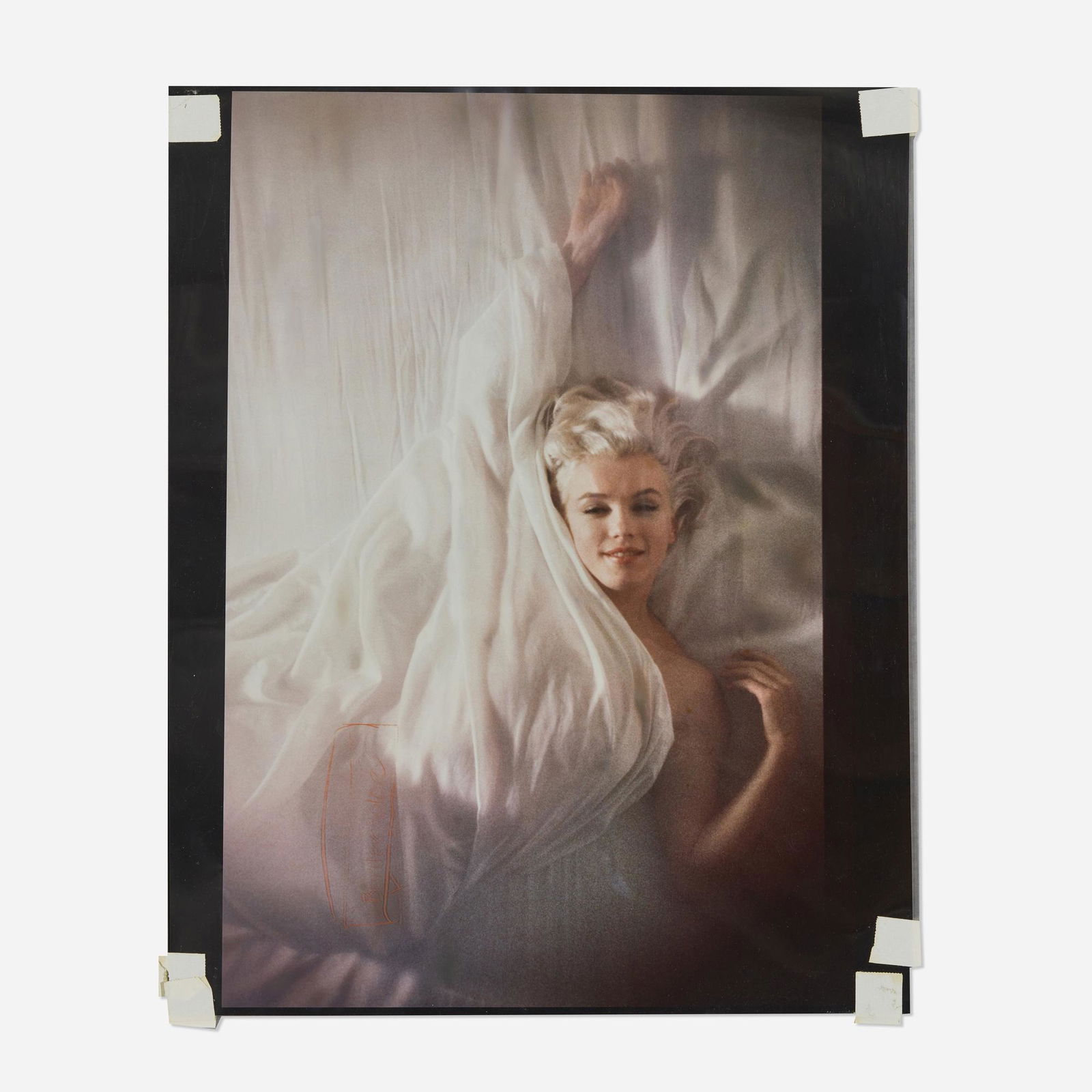 Douglas Kirkland, Marilyn Monroe: Douglas Kirkland Marilyn Monroe 1961 / printed c. 1992hand-embellished chromogenic print, Mylar image: 19.5 h x 12.875 w in (50 x 33 cm) sheet: 19.875 h x 15.875 w in (50 x 40 cm) Signed to