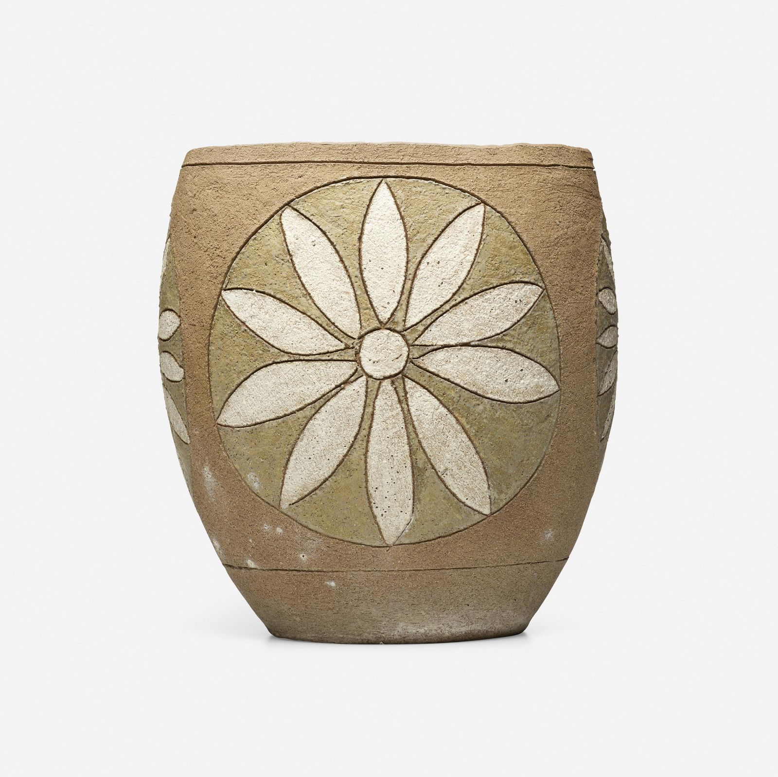 Stan Bitters, Planter: Stan Bitters Planter Hans Sumpf Co.USA, c. 2000sglazed stoneware 21.25 h x 19.5 w x 13 d in (54 x 50 x 33 cm) Incised signature to interior 'Bitters'. This work will