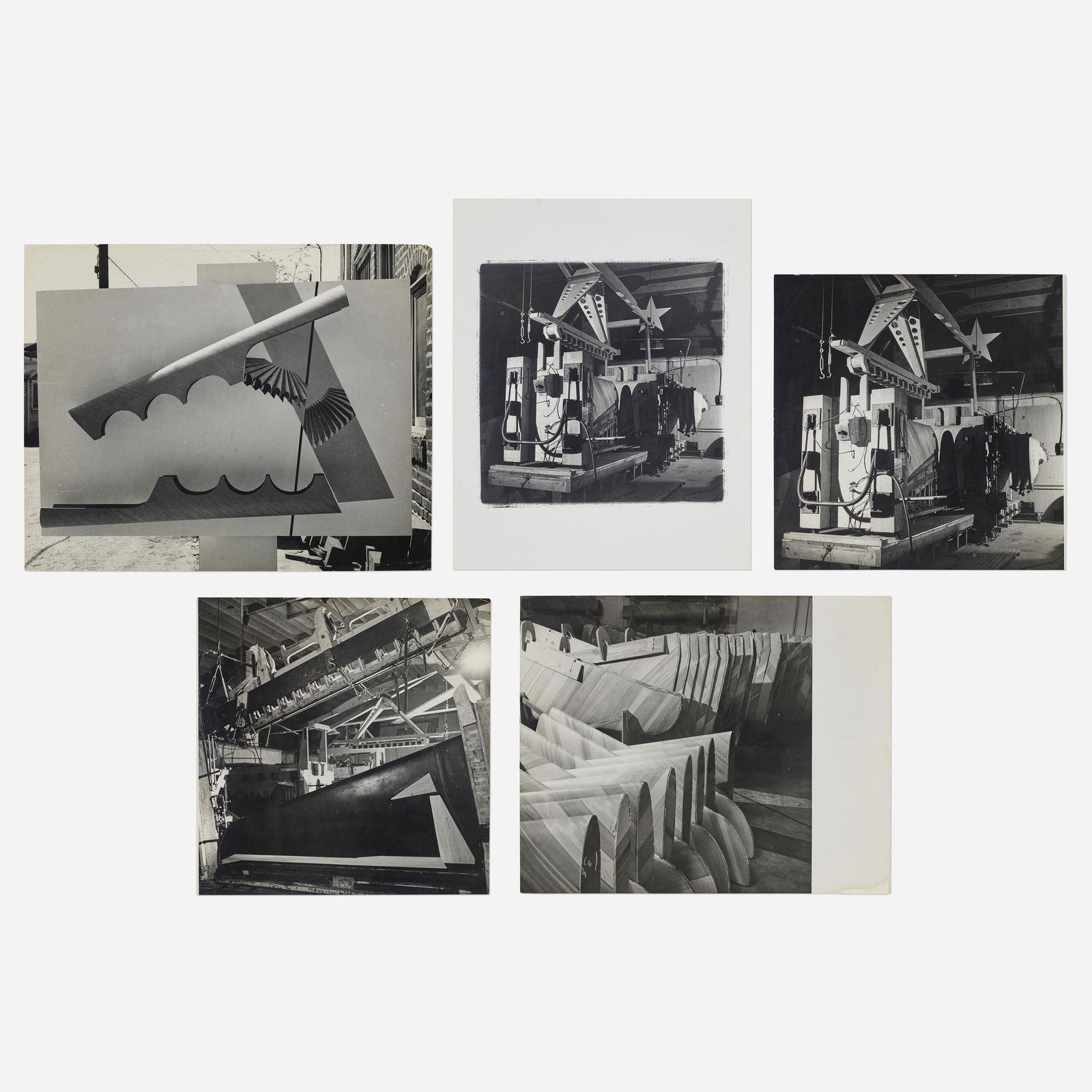 Herbert Matter, Five photographs for the Eames: Herbert Matter Collection of five photographs for Charles and Ray Eames c. 1944gelatin silver print smallest: 11.25 h x 11 w in (29 x 28 cm) largest: 14 h x 11.25 w in (36 x 29 cm)