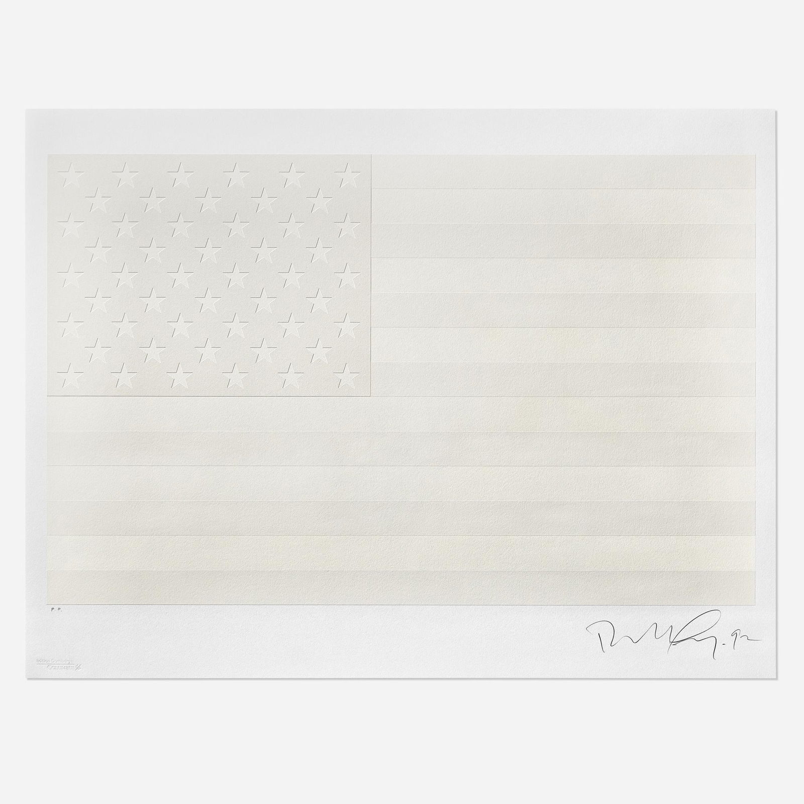 Robert Longo, Untitled: Robert Longo Untitled (from the Columbus: In Search of a New Tomorrow portfolio) 1992screenprint image: 18 h x 29 w in (46 x 74 cm) sheet: 22.75 h x 30 w in (58 x 76 cm) Signed, dated and n