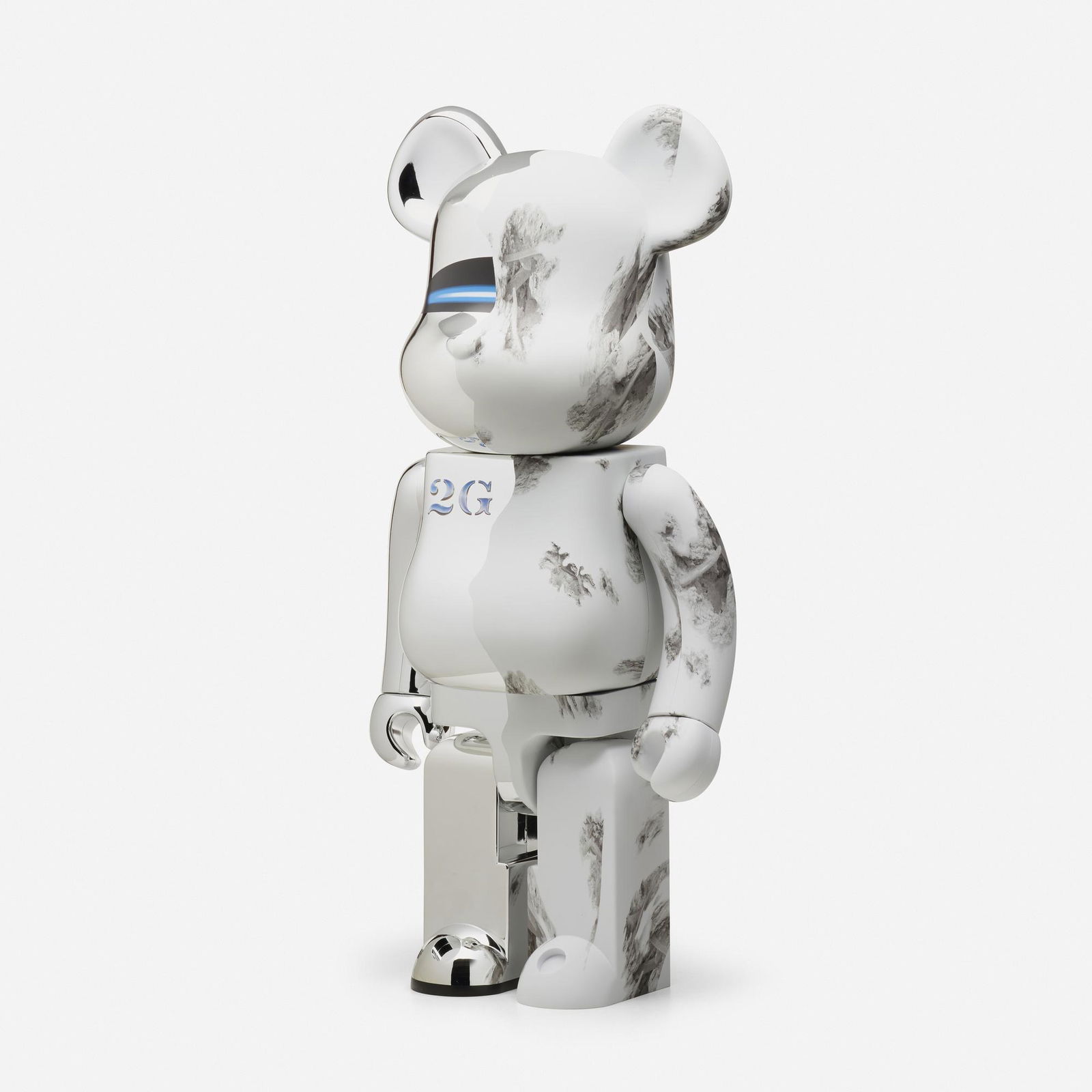 Daniel Arsham X Hajime Sorayama, BE@RBRICK ...: Daniel Arsham X Hajime Sorayama BE@RBRICK 1000% (Silver) 2019painted cast vinyl 28.5 h x 13.25 w x 9.5 d in (72 x 34 x 24 cm) Impressed manufacturer's mark and title to underside 'Medicom Toy'