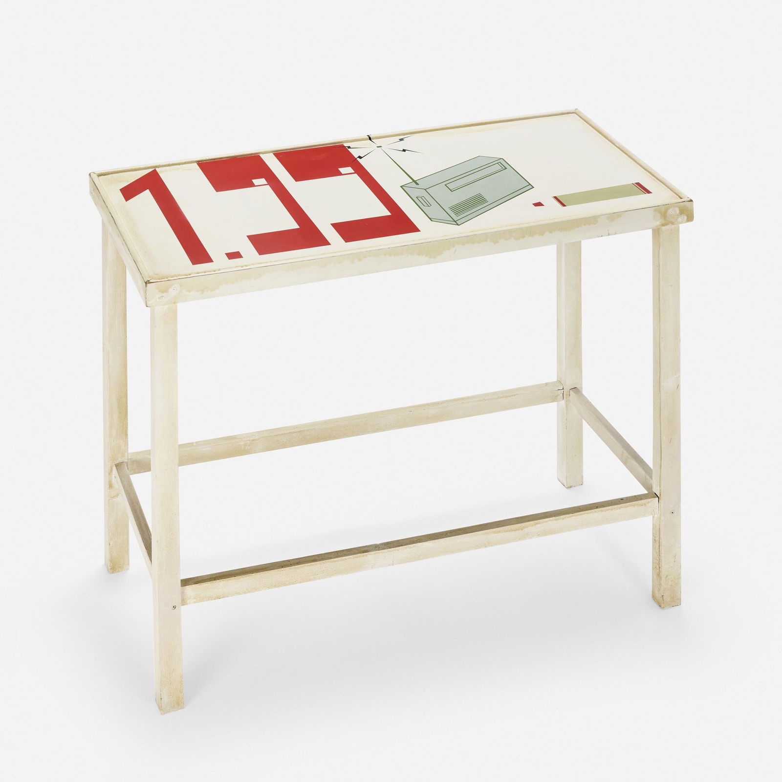 Barry McGee, Untitled: Barry McGee Untitled 2012acrylic on wood table 35.75 h x 39.75 w x 18.5 d in (91 x 101 x 47 cm) Provenance: Prism Gallery, Los Angeles | Private Collection Exhi